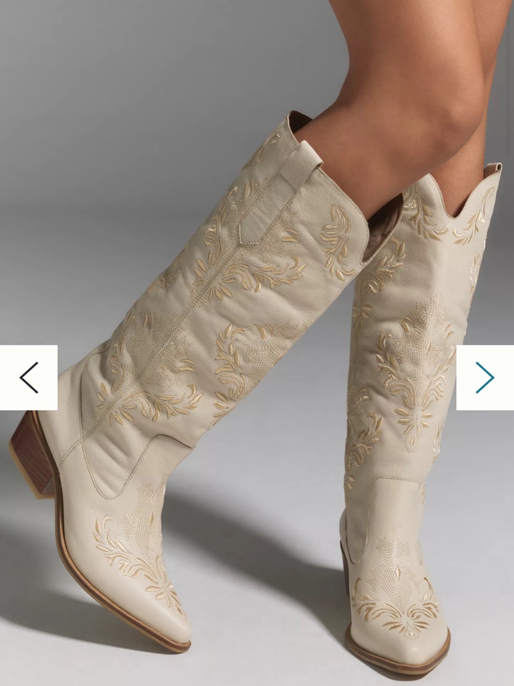 Anthropologie Stivali Jolene boot Women’s Cream Knee-High Heeled Boots